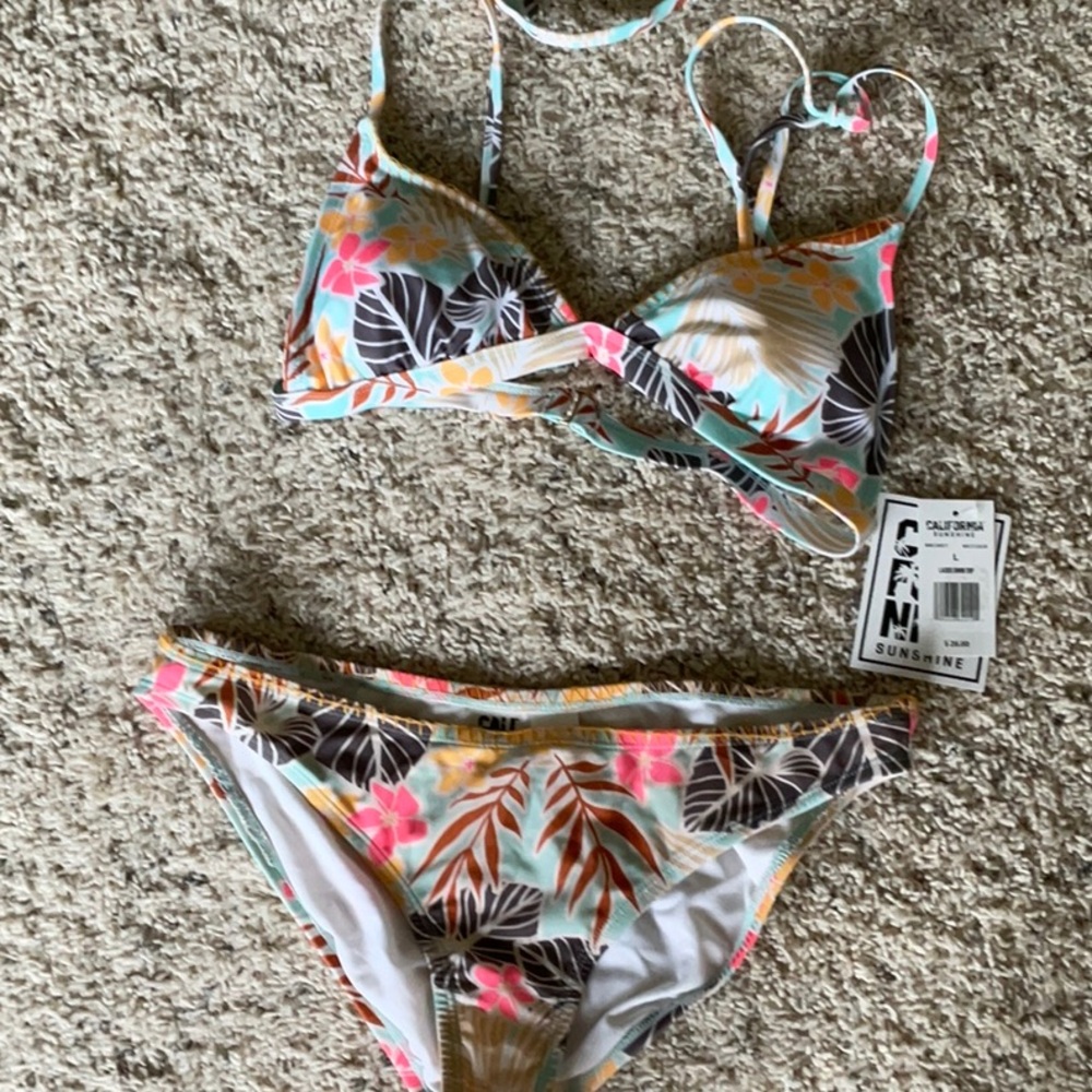 Tropical print bikini L/XL